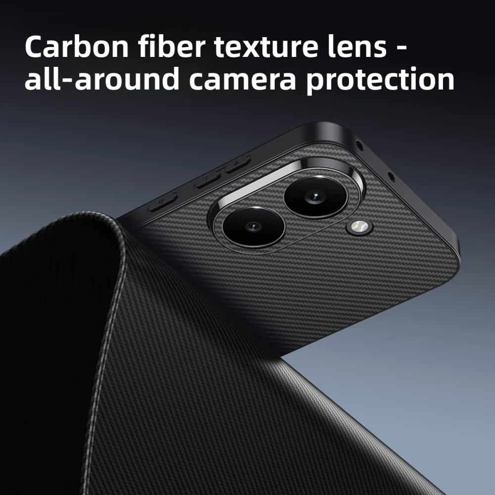 Luxury Hard PU Carbon Fiber Protective Back Cover Case