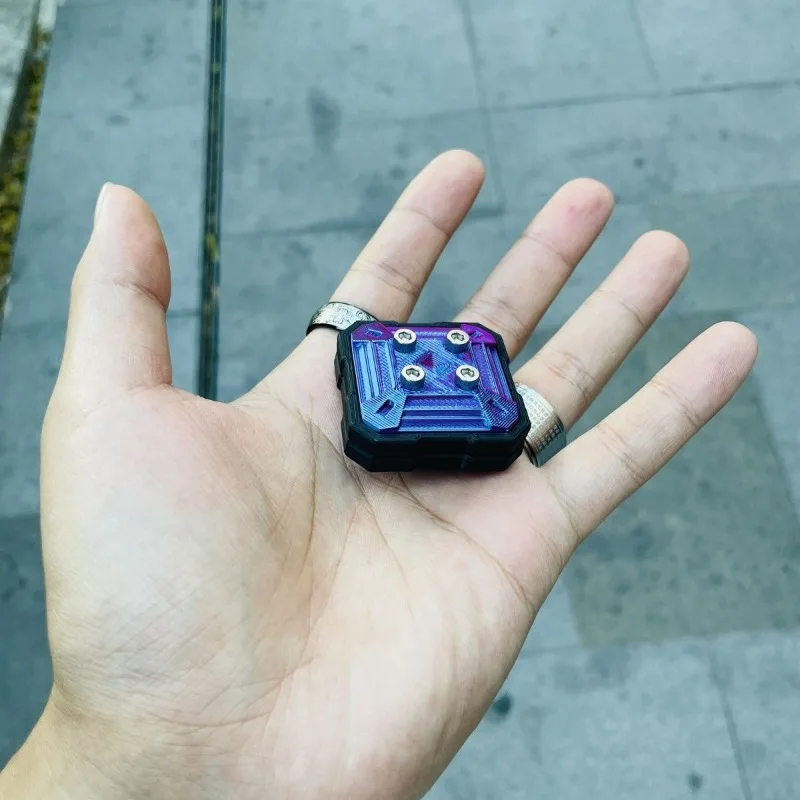 EDC push brand cool magnetic rotating 3D printing black technology decompression snap coin fingertip gyroscope decompression toy