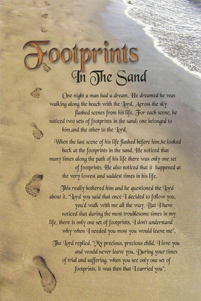 Inspirational Footprints Poem In The Sand Art Film Print Pvc Poster Pp Glue Transparent Waterproof Tear-off Ready To Paste - Painting & Calligraphy - AliExpress for Footprints In The Sand Poem Free Printable