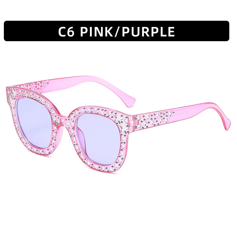 oversized sunglasses Retro Oversize Mosaic Star Sunglasses Women 2022 Cute Sexy Model Catwalk Style Sun Glasses Ladies Fashion Decoration Eyewears UV rectangle sunglasses Sunglasses