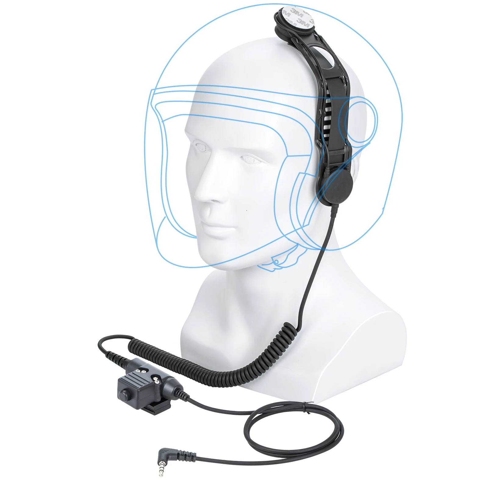 Motorcycle Bike Fighting Helmet Bone Conduction Headset with U94 PTT Adapter for Xiaomi 1S/lite