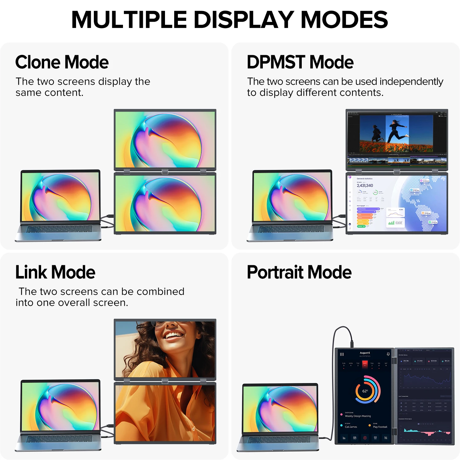 UPERFECT ׷̵ Delta 18.5 100Hz ƮϿ  ޴  1080P HDR 360 ̽ Ʈ PC ȭ  ֿܼ  Ʈ ũ