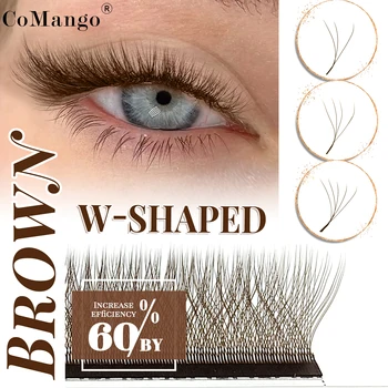 CoMango 3D/4D/5D Brown Eye Lashes High Quality Individual Lashes W Shped Eeylashes Extension Lashes Wholesales 1