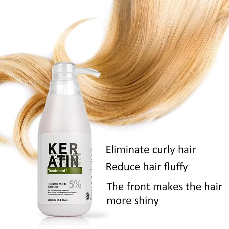 5%/8%/12% Brazilian Keratin Treatment Straightening Hair Formalin 1PCS 300ml Purifying Shampoo Smoothing Hair Care Set Products hair straight cream
