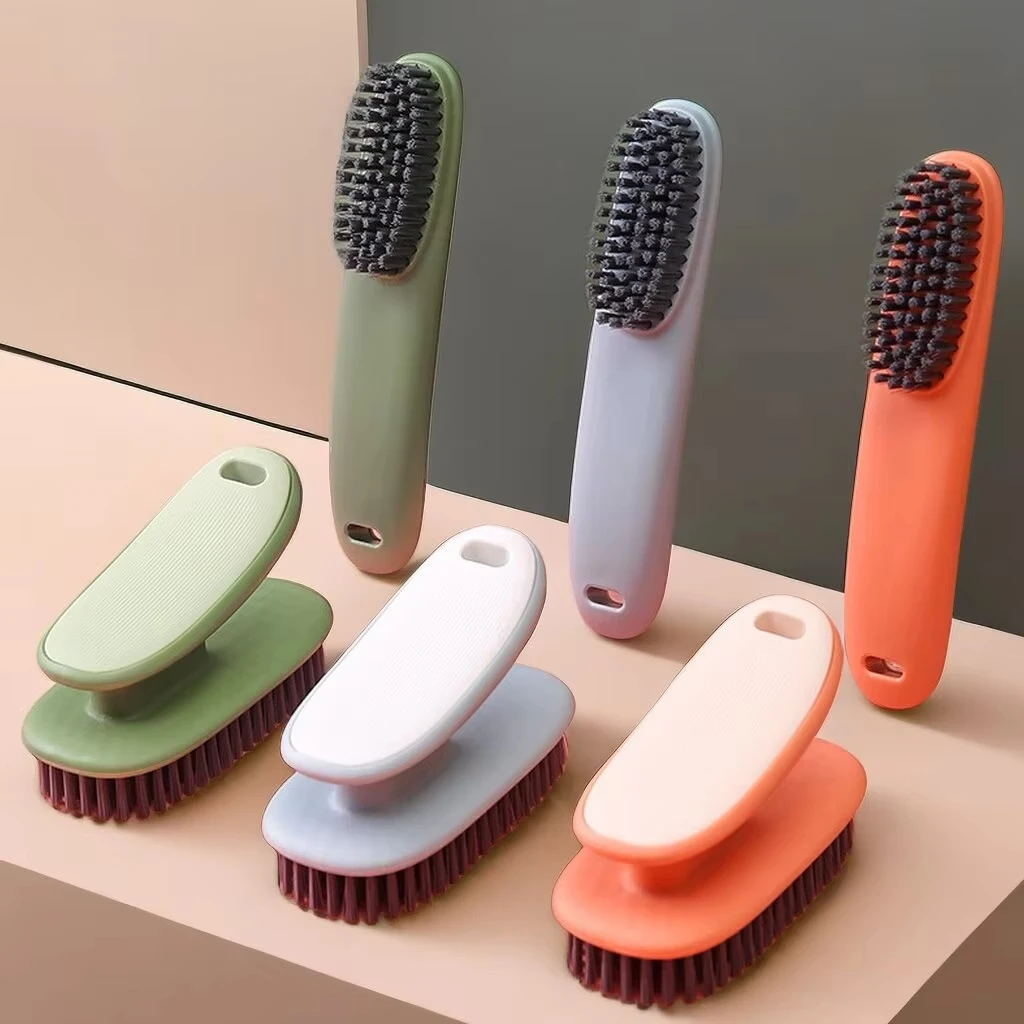 2pc Cleaning Brush Soft Bristled Shoe Brush Long Handle Brush Clothes Brush Shoe Clothing Board Brush Household Cleaning Tool 3