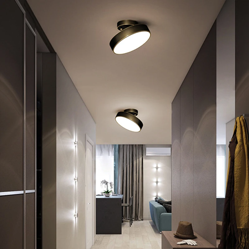 Modern LED Ceiling Light Minimalist 30/40/50 cm Disc Black Gold Copper Suspension Lamp Bedroom Living Rooms Aisle Fixture Lustre