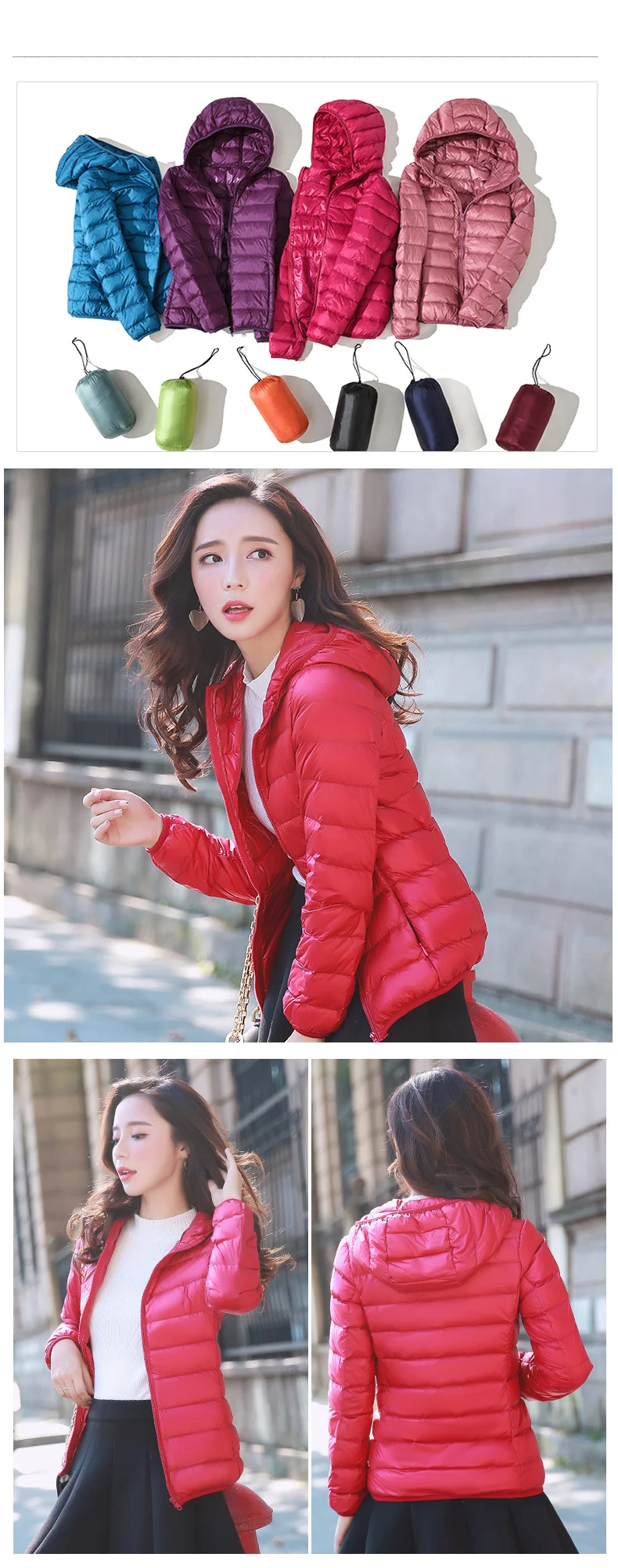 New Women Thin Down Jacket White Duck Down Ultralight Jackets Autumn and Winter Warm Coats Female Portable Outwear 2023