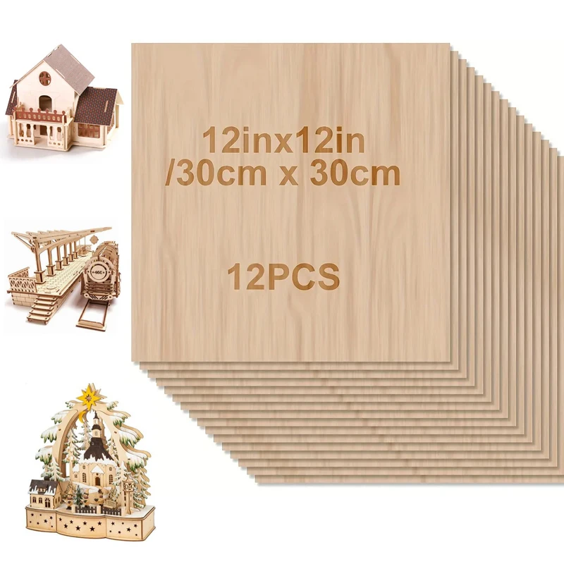 10 stuks walnoot multiplexplaten voor doe-het-zelf 30 x 30 x