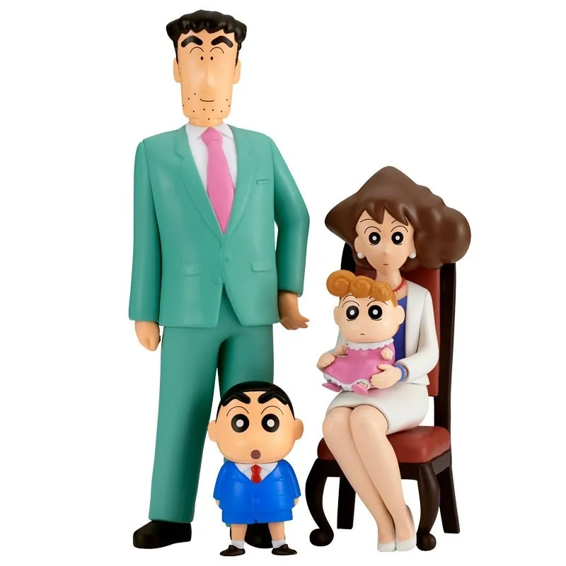 

Crayon Shin-chan Anime Figures Nohara Hiroshi Shinchan Misae Himawari Action Figures Toys Combination Collect Model Kids Gifts
