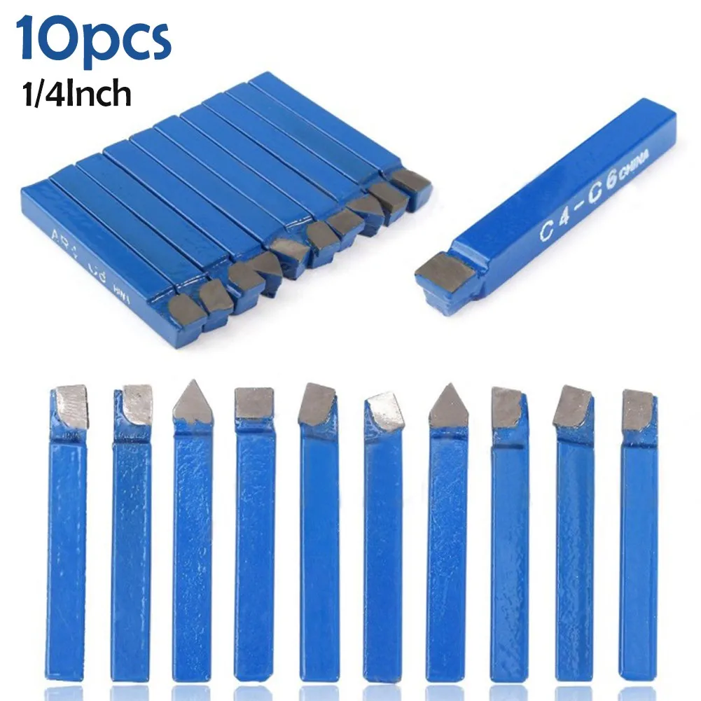 thumbnail image 2 of 5Pcs Carbide Tipped Lathe Cutters - 4x4mm Metal Cutting Tool Set For Mini Lathes 2 of 10