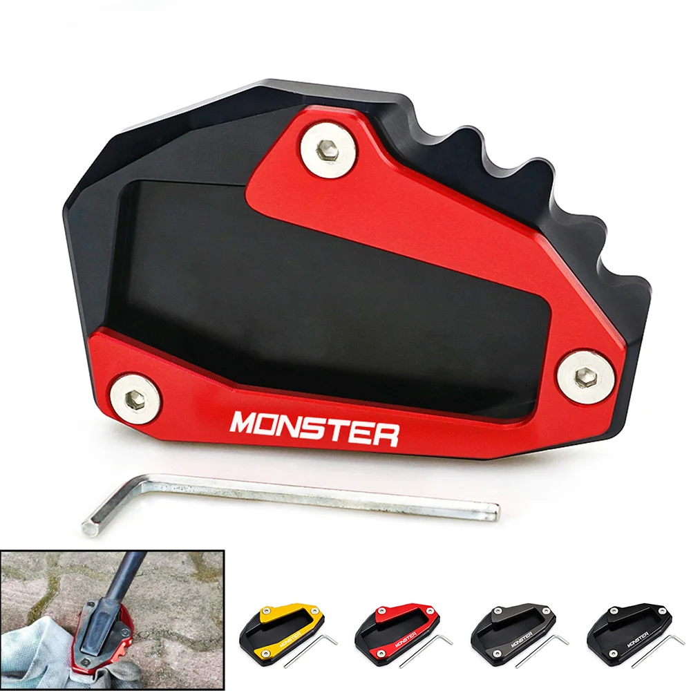 

For Ducati MONSTER 696 795 796 797 821 939 1260S Motorcycle Side Stand Enlarger Kickstand Enlarge Pad CNC Aluminum Accessories