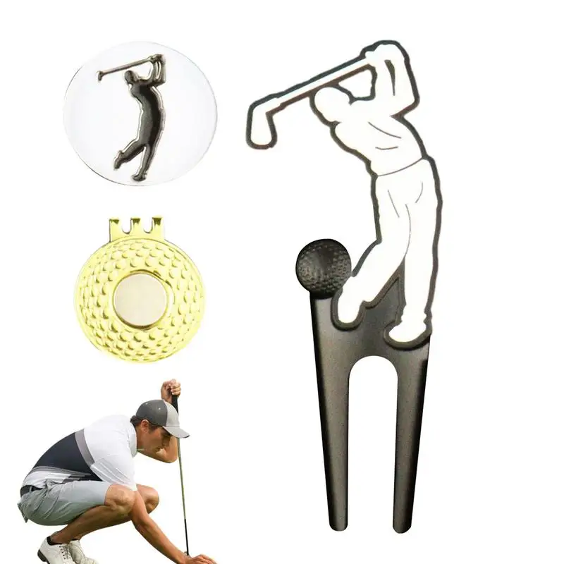 

Golf Repair Tool Metal Green Tool Creative Golf Ball Marker Repair Tool Portable Golf Accessories Perfect for golf lovers