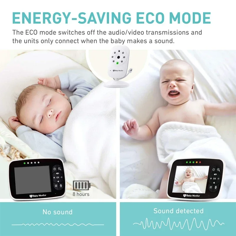 

3.5 Inch Wireless Baby Monitor, Night Vision Camera,Two Way Audio,Temperature Sensor,ECO Mode,Lullabies Babystar