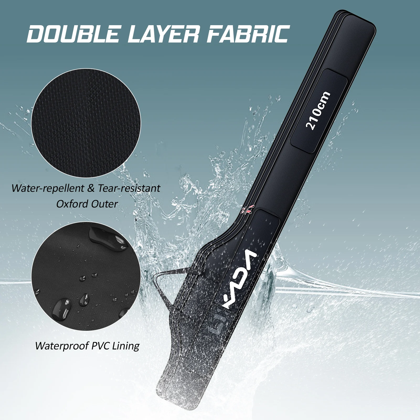 Lixada 210/190/170cm Fishing Bag Oxford Cloth Folding Fishing Rod Reel Bag Fishing Tackle Storage Bags Travel Carry Case Pesca 6