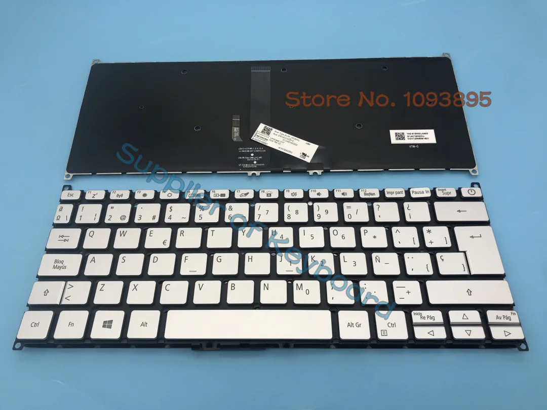 Teclado Espanhol Latino Retroiluminado Prata Acer Swift Sf51451t Sf514-52t Sf514-52tp Sf514-55gt Sf514-55t Sf514-55ta Novo