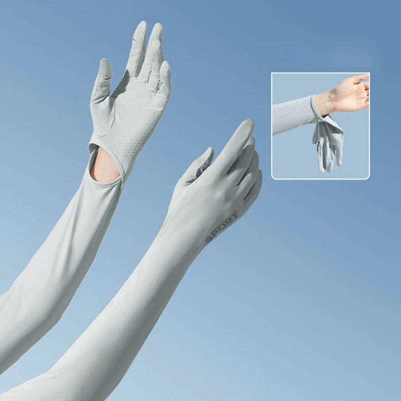 

Летние солнцезащитные перчатки для женщин S устойчивые к ультрафиолетовому излучению ледяные шелковые Нескользящие рукава