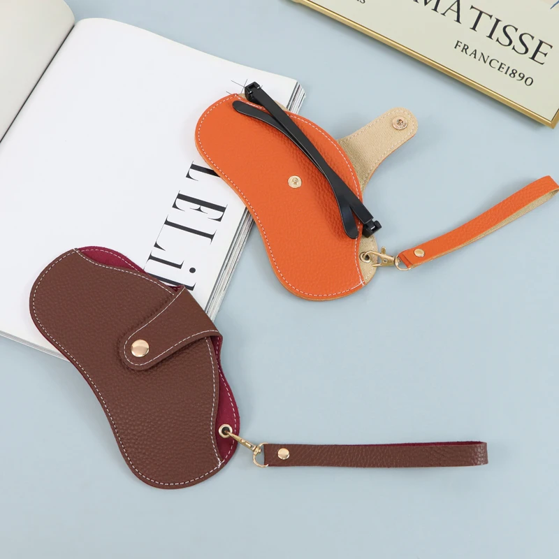 Chic Leather Soft Glasses Case - Fashionable Portable Eyewear Accessory