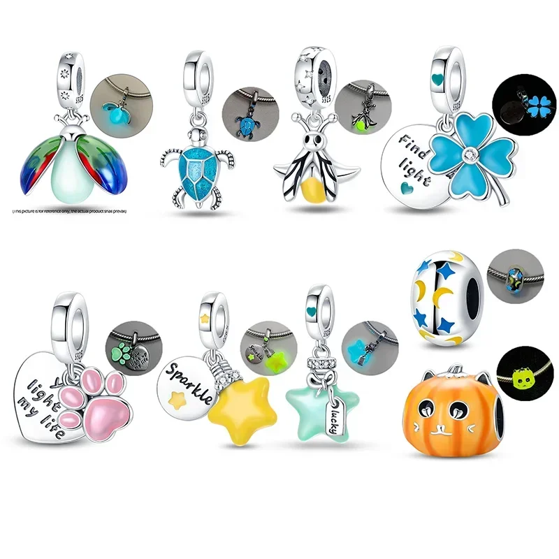 Charm Jewelry Beads Charms Sterling Silver Jewelry Sterling Silver Beads Bead Jewelry Making Silver Charm Bead Charm Bead Beads Jewelry Sterling Silver Beads Charm Silver Bead Bracelet Silver Charm Bracelet Loose Beads Hot Glow Discoloration Charm Beads Fit For Pandora 925sterling Silver Bracelets DIY Jewelry Making
