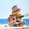Mini Guitar 4 String Classical Ukulele Guitar Toy Instrument Children Beginners Simulation Playing Early Teaching Small Guitar 4