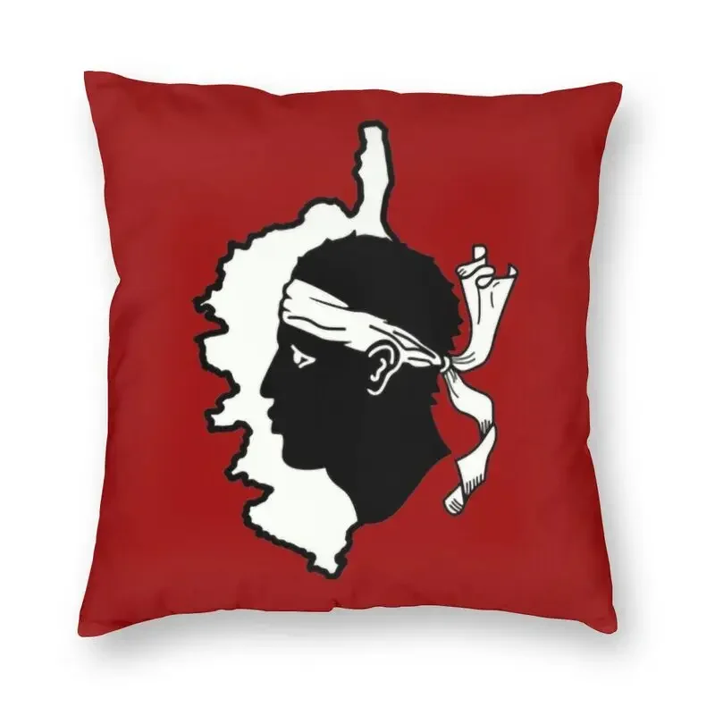 

Corsica Flag Map Square Pillowcover Home Decor French Corsican Pride Cushion Cover Throw Pillow for Sofa Double-sided Printing