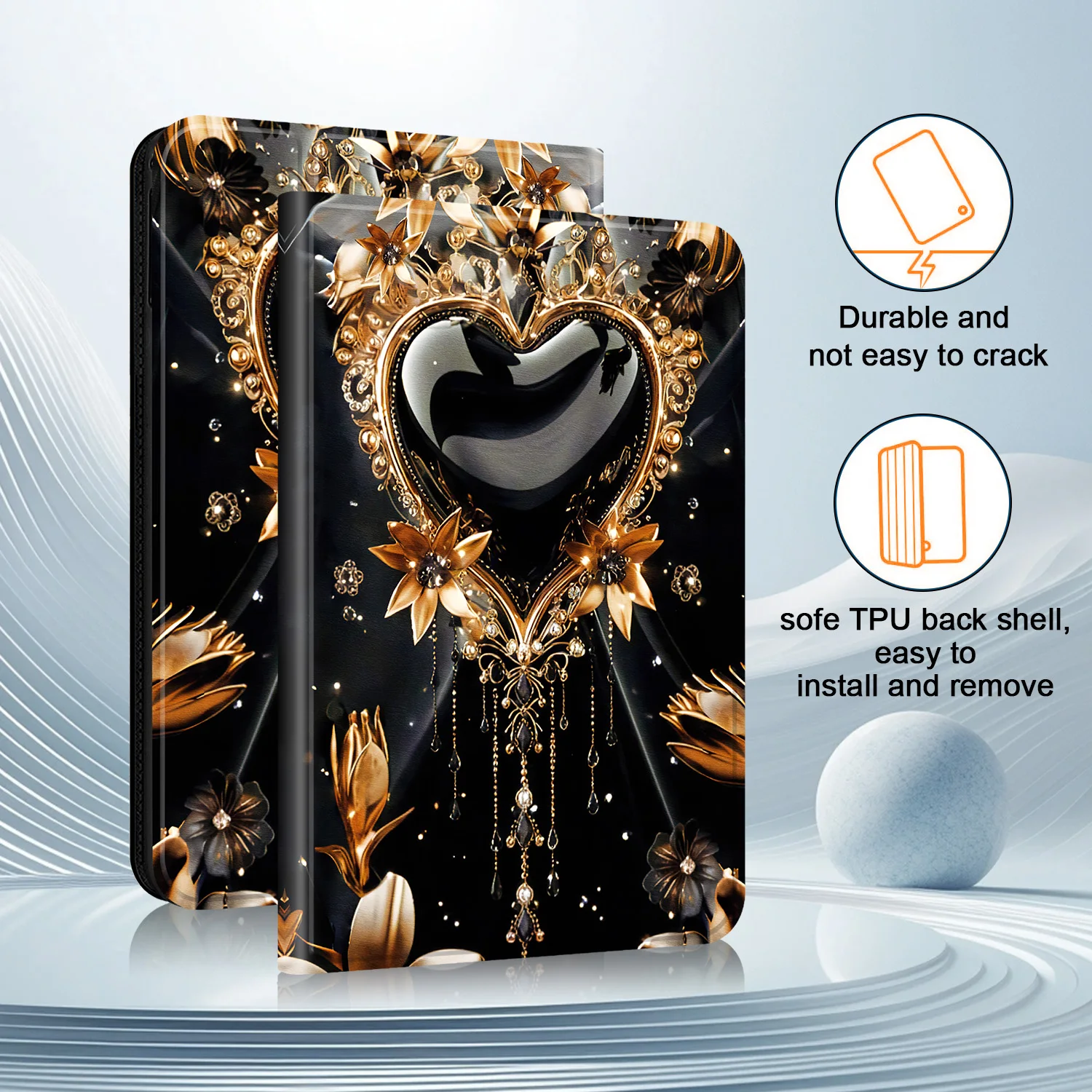 Premium Tablet Cover with Pen Holder and Folding Stand, Compatible with Various Models