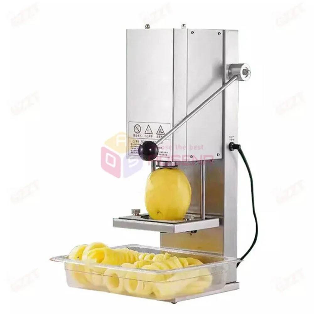 Electric Twist Curly Fries Machine Automatic Potato Cutter Stainless Steel Commercial Potato Tower Machine