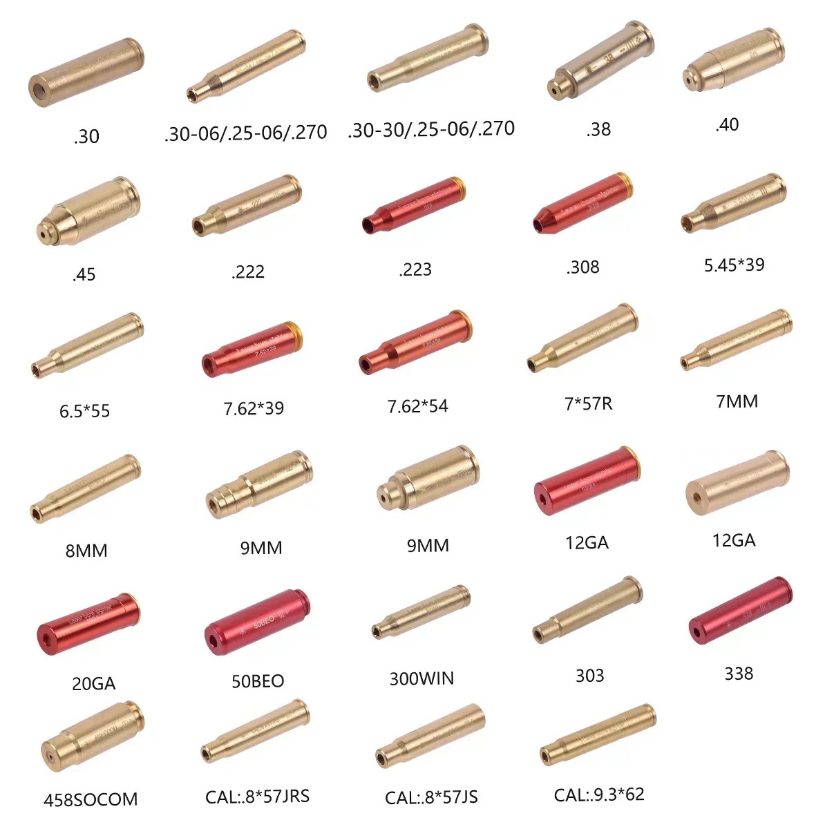 20GA 12GA 9x19mm .223 5.45x39 7.62x54 7.62x39 Airsoft AK47 G17 G19 9mm Laser Bore Sighter Collimator