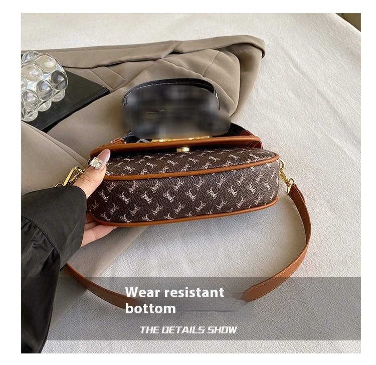 New High-end Fashion Texture Printed Armpit Bag European And American Retro Trend Handheld Single Shoulder Diagonal Cross Bag Popular Item_voghion.com