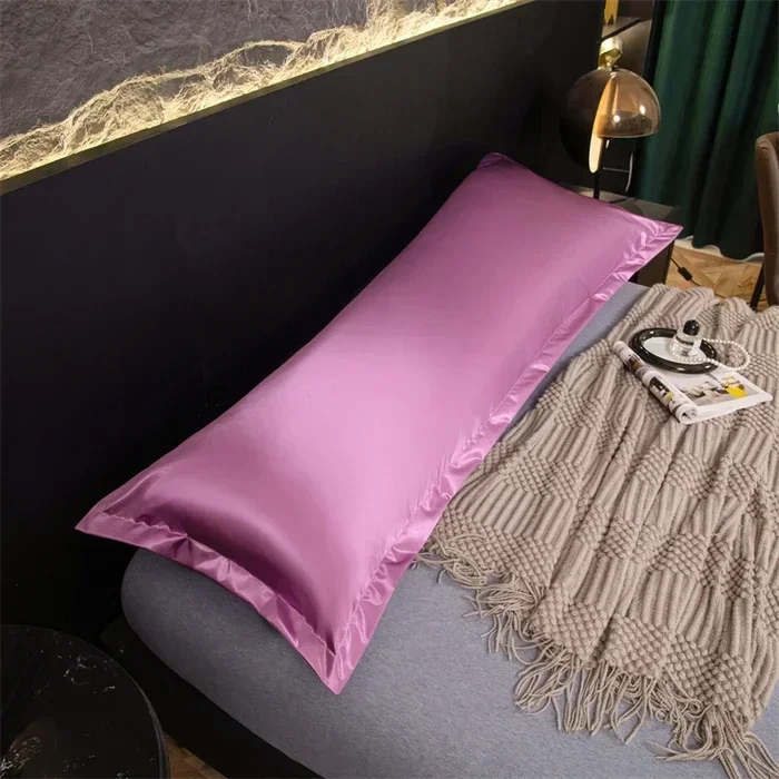 1pc 100% Waterproof  Silky satin Pillow Protector, satin body Pillowcase Protector  Soft Comfortable long Pillow Covers 4