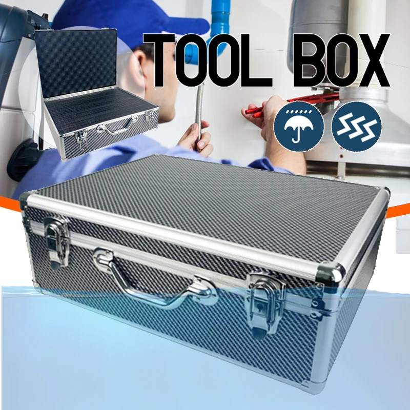 

Aluminium Toolbox Case Suitcase Waterproof Tool Box Hard Case Carrier Safety Instrument Case Mechanic Tool Organizer Box