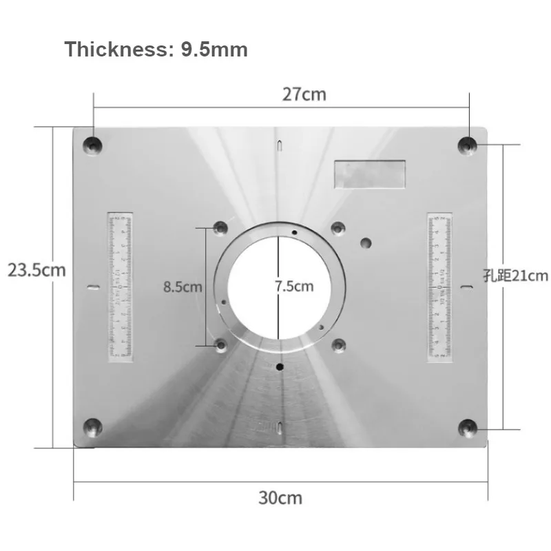 Electric Wood Milling Trimming Machine Flip Plate Guide Table Aluminum Router Table Insert Plate for Woodworking Work Bench woodworking tool,woodworking bench,woodworking workbench,router insert plate,router plate