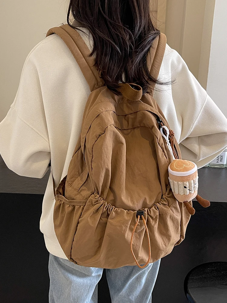 Women's Travel Lightweight Nylon Bapa 2024 New Sle Sweet College Sle Soft Handle Zipper Closure Vertical Square ape