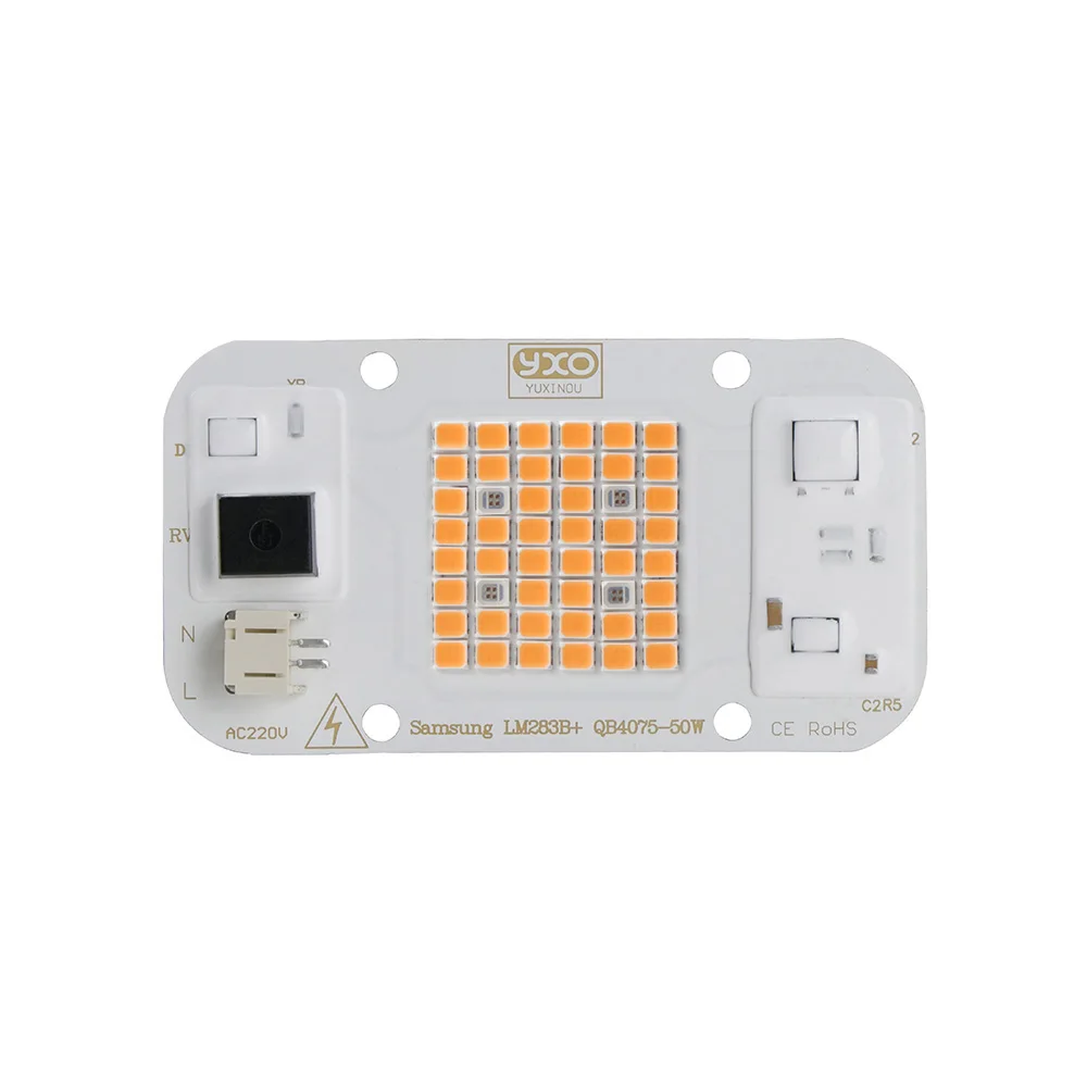 LED Grow Light Horticulture Indoor Plant Grow Light COB LED Chip 50w Full Spectrum+660nm LED COB chip For Plant Grow Linghting Chip DIY AC220V