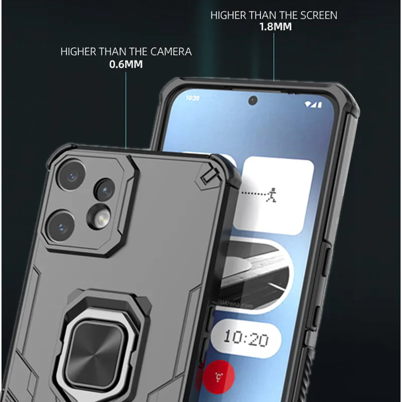 Enhanced Kickstand Case with Lens Protection and Magnetic Ring Stand