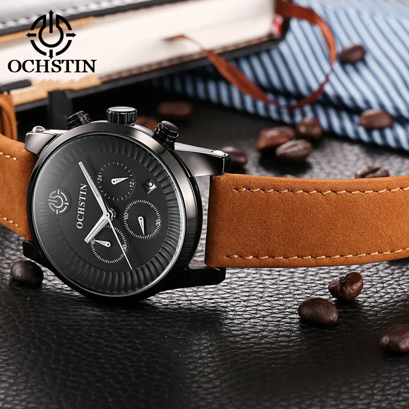 ochstin hot model 2024 pilot series simple personality multifunction quartz movement waterproof watch men's quartz watches