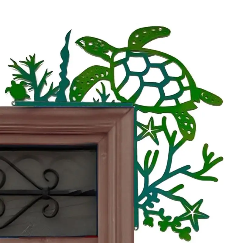 Turtle Door Frame Decoration Metal Door Corner Sign Shelf Hanging Frame Art Wall Decor Metal Wall Hanging Ornaments