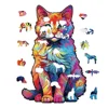 Interesting Cat Wooden Puzzles for Adults Kids Wood DIY Crafts Animal Shaped Christmas Gift Intelligent Wooden Jigsaw Puzzle 2