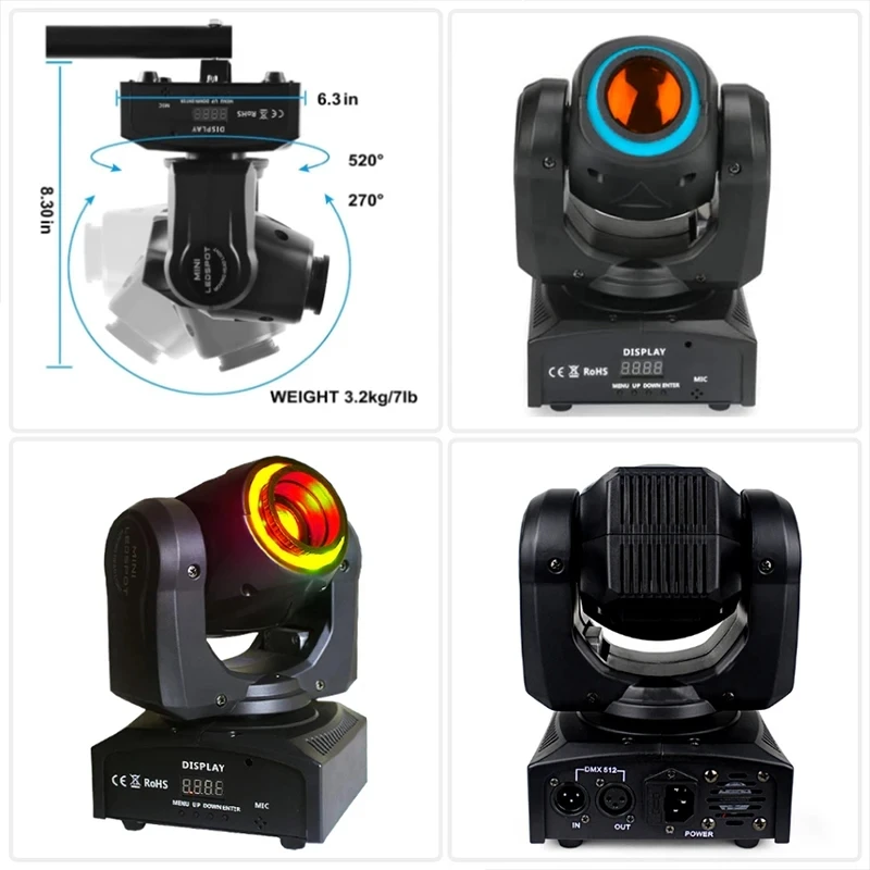LED Lights Party DJ Disco Shaking Head Flash 1/2PC 80W Moving Head Spotlight Pattern Lights Bar Club Performance Event Ballroom
