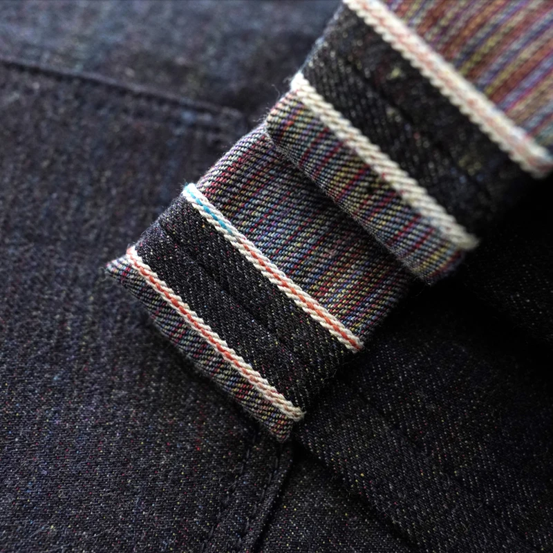 SAUCE ZHAN Mens Jeans Double-sided Rainbow Dyeing Sanforized Selvedge Denim Jeans Rainbow Regular Fit 14.5 Oz 3
