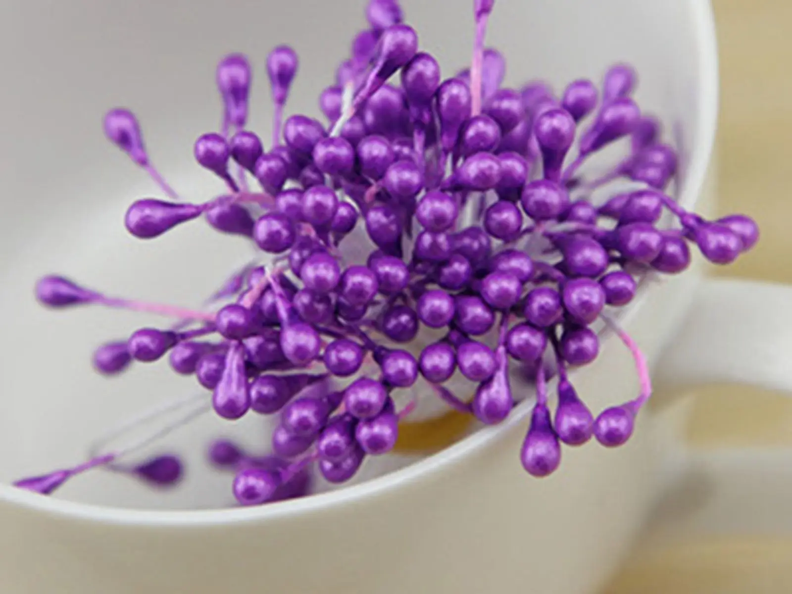 Perla Stame Gesso Dorato Simulazione Doppia Estremità Artificiale Bouquet Accessori Per La - Foto 11