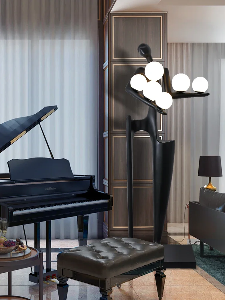 Welcome figure sculpture light luxury floor lamp furniture Hotel lobby exhibition hall abstract art humanoid floor decoration