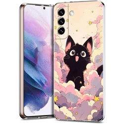 Starry Night Black Cat Artistic Phone Case - Clear Cover - Samsung S20 Plus (B7)