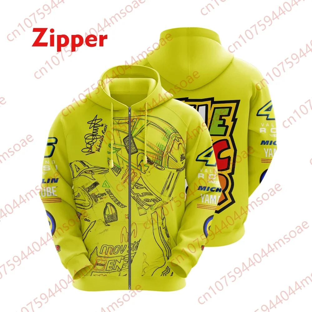 2024 Motorcycle Racing Hoodie Zipper 3D Digital Printing Men's Sportswear Harajuku Casual Jacket Personalized Street Apparel