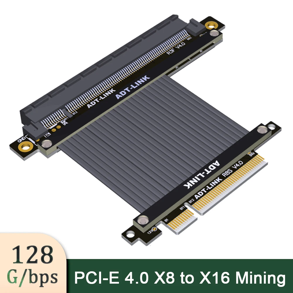 

PCI-E 4.0 X8 to X16 Mining Extension Cable PCIe 8x 16x Adapter Riser x99 Server RTX3060 Multi-Card ETH Miner GTX3080ti RX5700xt