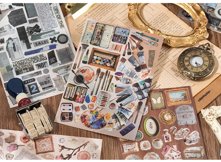 30sheets Deconstruction Diary Series Kawaii Ins Flash Die Cutting Sticker Book DIY Diary Scrapbook Aesthetics Stationery Sticker