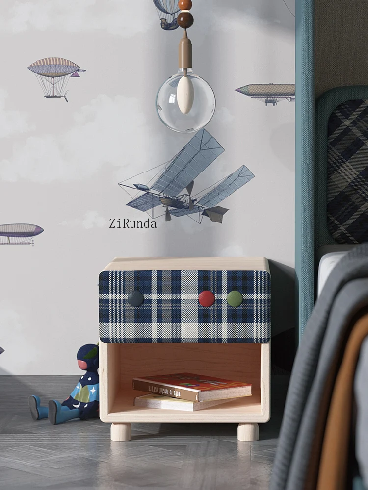 1 Children's room furniture Solid wood bedside table Bedroom bedside table Storage drawer Storage cabinet