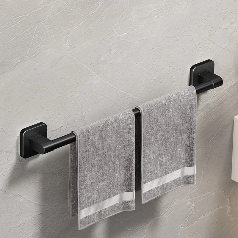 Wall Mounted Towel Rack Bathroom Storage Rack No Drilling Bathroom Horizontal Bar Towel Kitchen Accessories