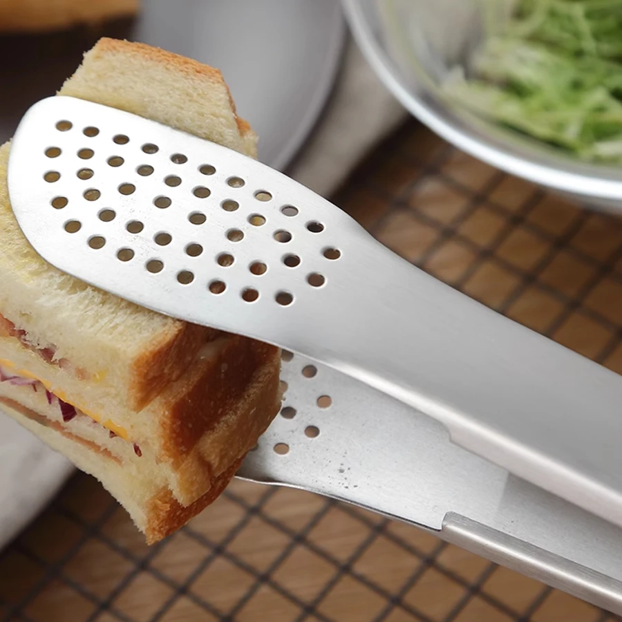 Stainless Steel Kitchen Tongs Portable Retractable Meal clip For Cooking Baking BBQ Meat Salad Food Kitchen Utensils