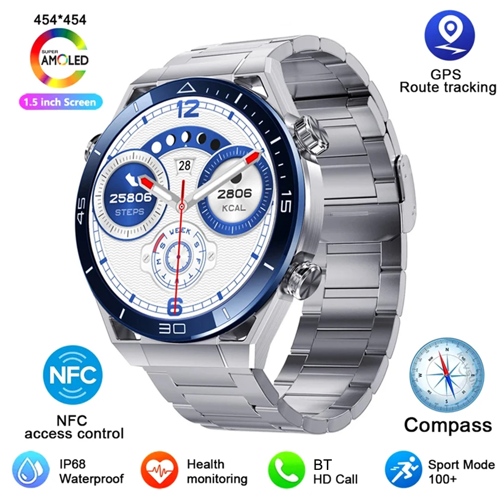 2024 ο Ʈ ġ  GPS ƮĿ AMOLED 454*454 HD ũ ɹڼ Ʈ ð  ȭ HD Ǯ ġ Ʈ ġ