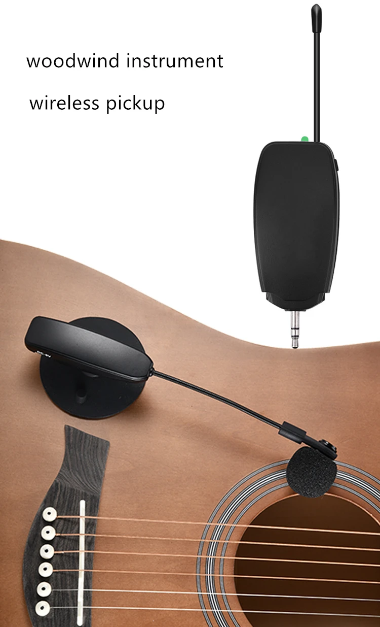 Violin UHF Wireless Microphone Portable Musical Condenser Instrument Microphone Wireless Guitar Microphone for Violin Amplifier